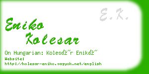 eniko kolesar business card